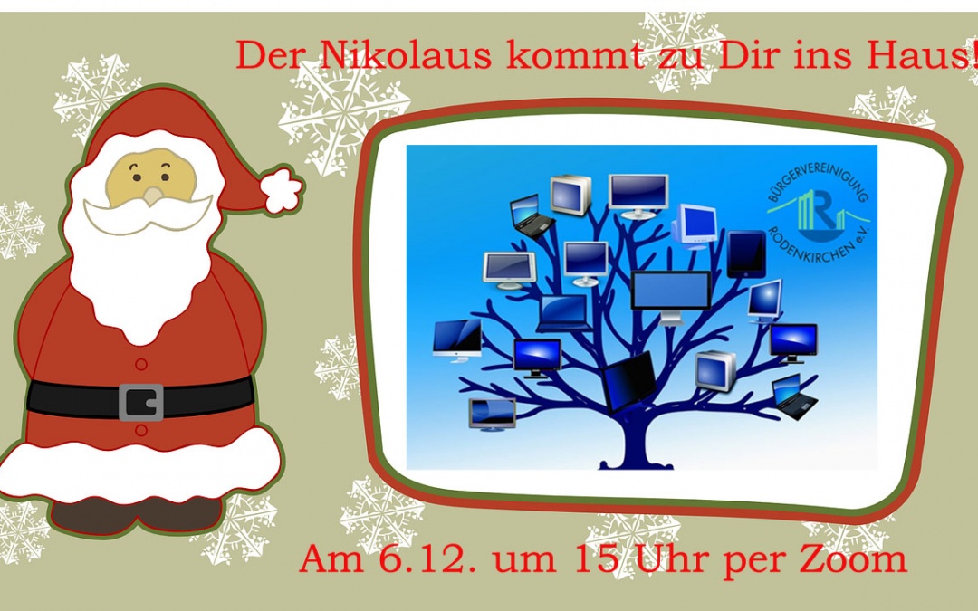 Der Nikolaus kommt zu Dir per Zoom ins Haus! Kinder-Videochat in Rodenkirchen am 6. Dezember