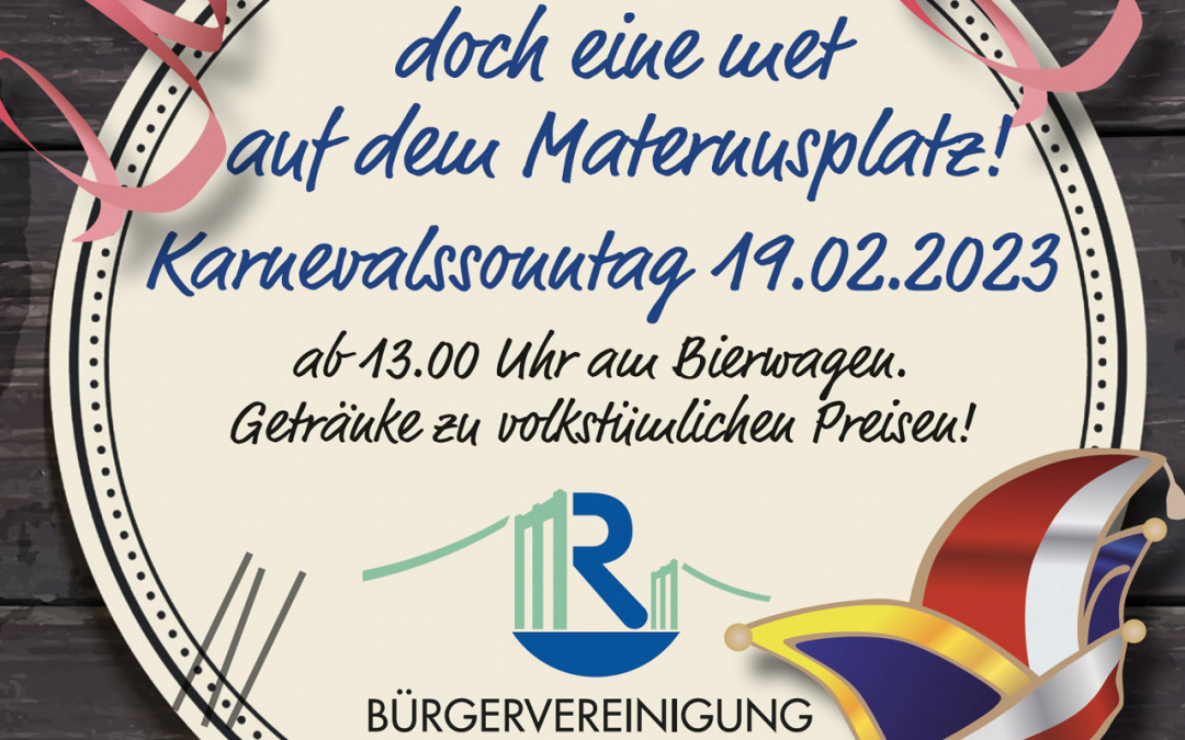Karneval in Rodenkirchen: Bürgervereinigung mit Bierwagen am Maternusplatz