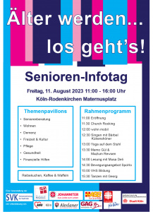 Der Senioren-Infotag findet am 11.8. in Rodenkirchen statt.