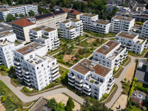 Das Waldviertel in Rodenkirchen aus der Luft gesehen
