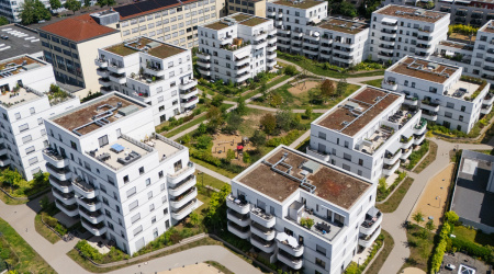 Das Waldviertel in Rodenkirchen aus der Luft gesehen